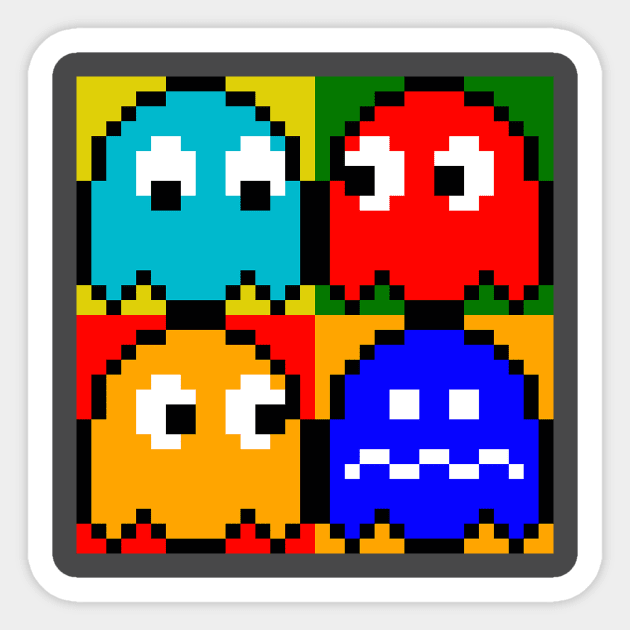 Pac-Man 4 Panel Sticker by RetroRaider